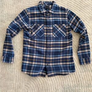 Patagonia Blue and Tan Checkered Shirt